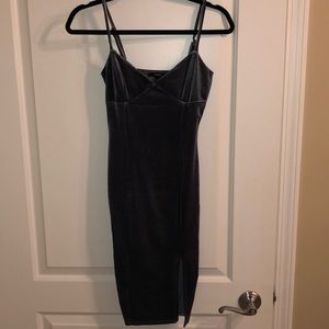 Grey velour dress